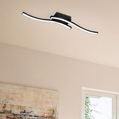 Fekete fém plafon lámpa, Go, 5 W, 3000 K LED