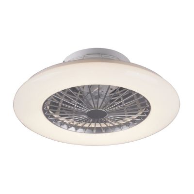 Szürke mennyezeti ventilátor modern, Damyan, 30W, melegfehértől hidegfehérig állítható LED, távirányítóval