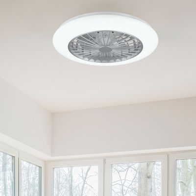 Szürke mennyezeti ventilátor modern, Damyan, 30W, RGBW LED, távirányítóval