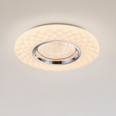 Fehér műanyag plafon lámpa, Neema, 22 W, melegtől hidegig állítható fehér LED, távirányítóval