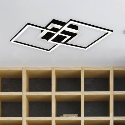 Fekete fém plafon lámpa, Semira, 25 W, 3000 K LED