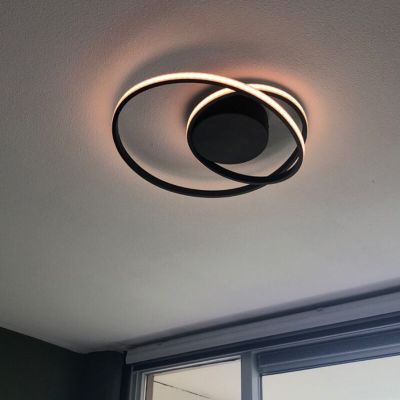 Fekete fém plafon lámpa, Sassandra, 22 W, 3000 K LED, 3 fokozatban szabályozható