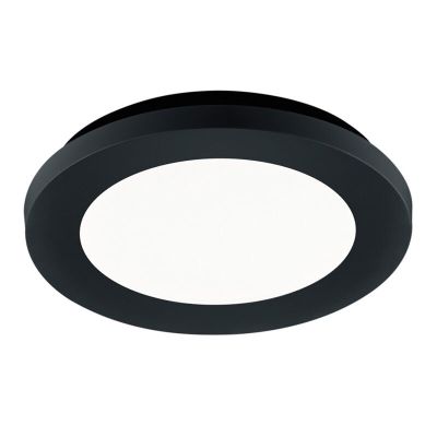 Fekete műanyag fürdőszoba mennyezeti lámpa, Gistrup, 10 W, 3000 K LED, IP44
