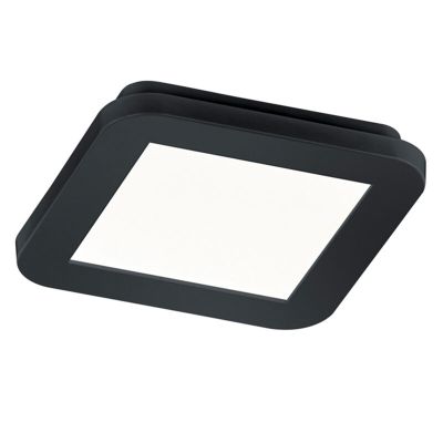 Fekete műanyag fürdőszoba mennyezeti lámpa, Gistrup, 10 W, 3000 K LED, IP44