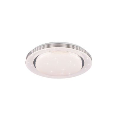 Fehér műanyag plafon lámpa, Alpha, 22 W, melegtől hidegig állítható fehér LED, távirányítóval