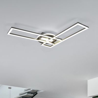 Nikkel fém plafon lámpa, Jadon, 30 W, melegtől hidegig állítható fehér LED