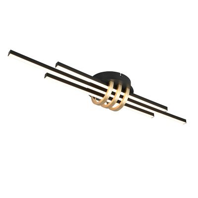Fekete fém plafon lámpa, Saloua, 20 W, 3000 K LED, 3 fokozatban szabályozható