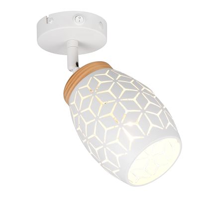 Fehér fém fali spot lámpa, Delana, kapcsolóval