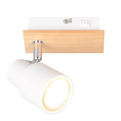 Fehér fém fali spot lámpa, Rajeev, kapcsolóval