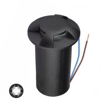 Retro talajba süllyeszthető lámpa fekete, Marcus, 1 W, 3000 K LED, IP67