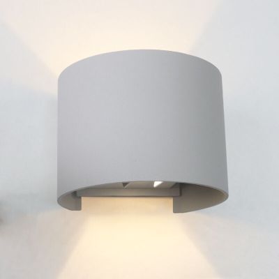 Retro fel le fali lámpa szürke, Dion, 6 W, 3000 K LED, IP65