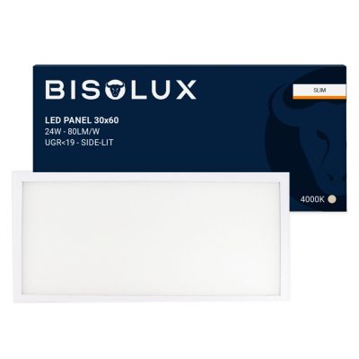 Bisolux 60x30 cm LED Panel - 24W - 4000K - UGR<19 - Oldalra szerelhető