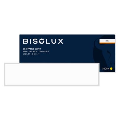Bisolux 120x30 cm-es LED panel - 38W - 3000K - Szabályozható - UGR<19 - Oldalra szerelhető